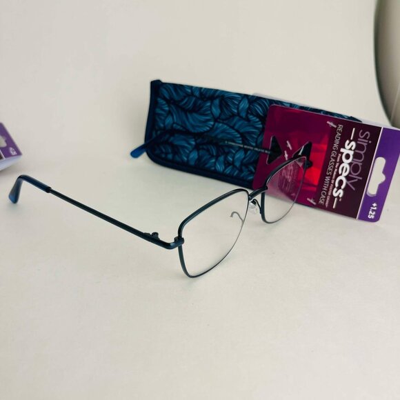 RG0362 Lot of 4 Simply Specs Foster Grant Unisex Reading Glasses With Case +1.25 - Picture 5 of 9